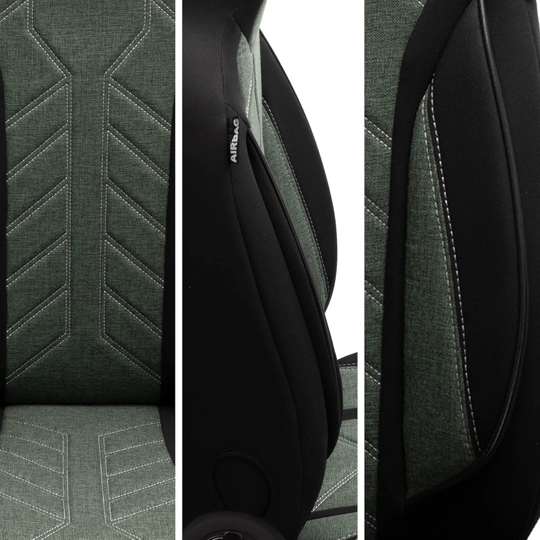 BREMER SITZBEZÜGE Mass Sitzbezüge Schonbezüge für Subaru Forester S5 PLKT213 PLKT213 - Schwarz/Olivg