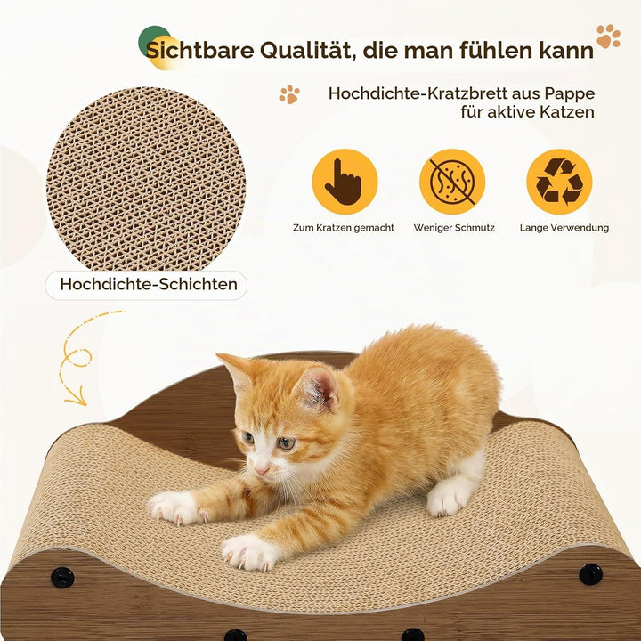 Gimars Kratzbrett Katze 43cm, Sofa-förmiges Katzen Kratzsofa aus Hochdichter Wellpappe, Kratzmatte &