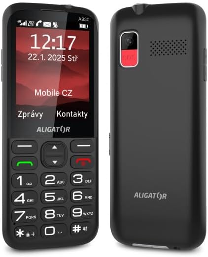 ALIGATOR AZA930B Senioren-Grosstasten 4G/LTE Handy mit SOS-Knopf und SOS Locator. Anwendung „Rettung