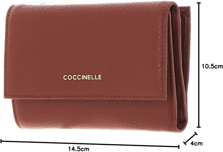 COCCINELLE Metallic Soft Wallet Grainy Leather Brule