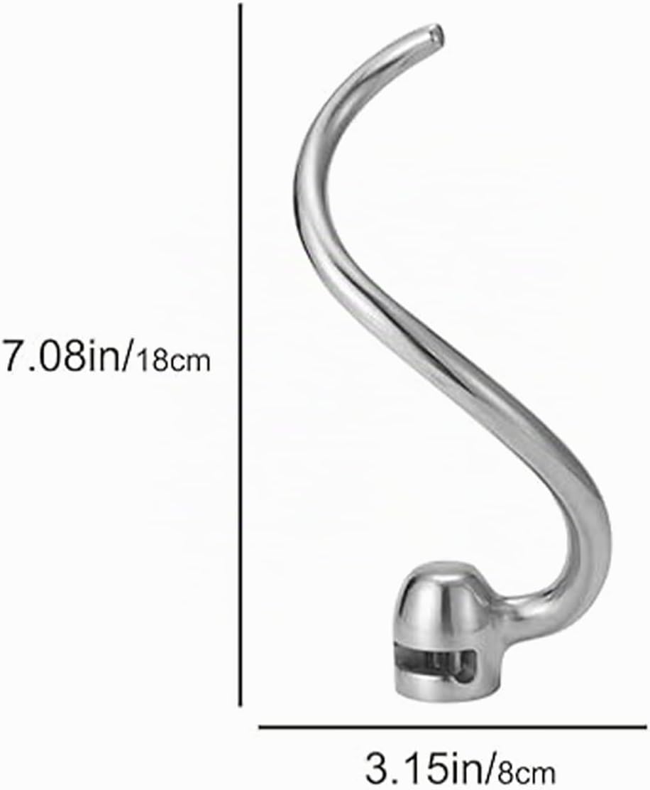 Namvo Spiral-Knethaken aus Edelstahl als Ersatz Quart Bowl-Lift Standmixer, langlebiger Brotknetaufs