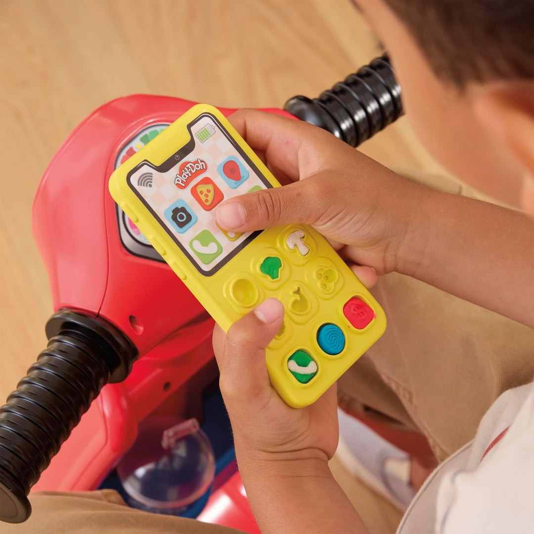 Play-Doh Pizza-Lieferspass, Scooter und Spielküche, 10 Dosen Knetmasse zum Pizza Backen, Bastel-Set