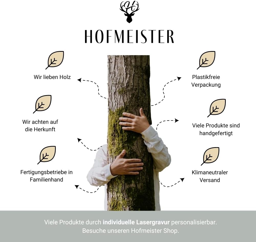 HOFMEISTER® Holz-Bierkrug mit Edelstahleinsatz - 500 ml - personalisierbar mit Name &amp; Motiv - tolle
