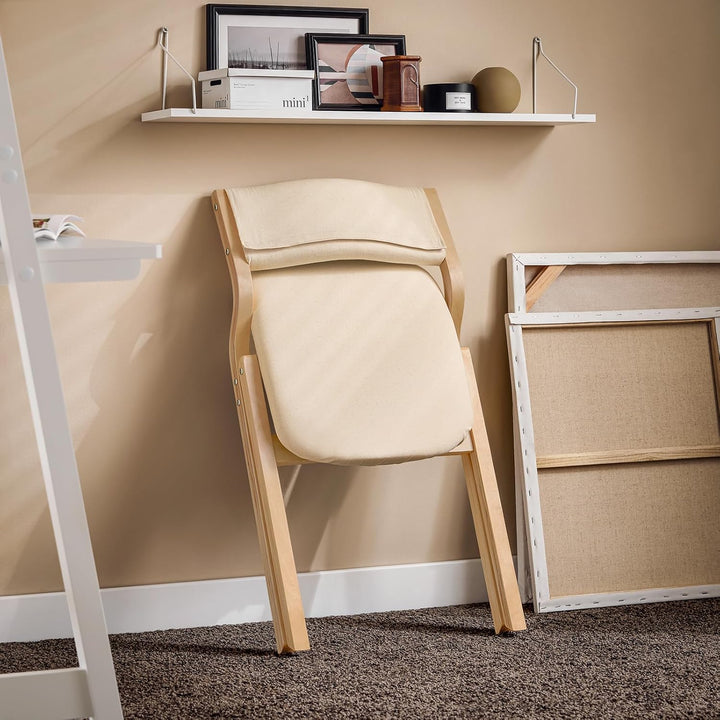 SoBuy FST40-W Klappstuhl Küchenstuhl mit gepolsterter Sitzfläche und Lehne weiss, Weiss