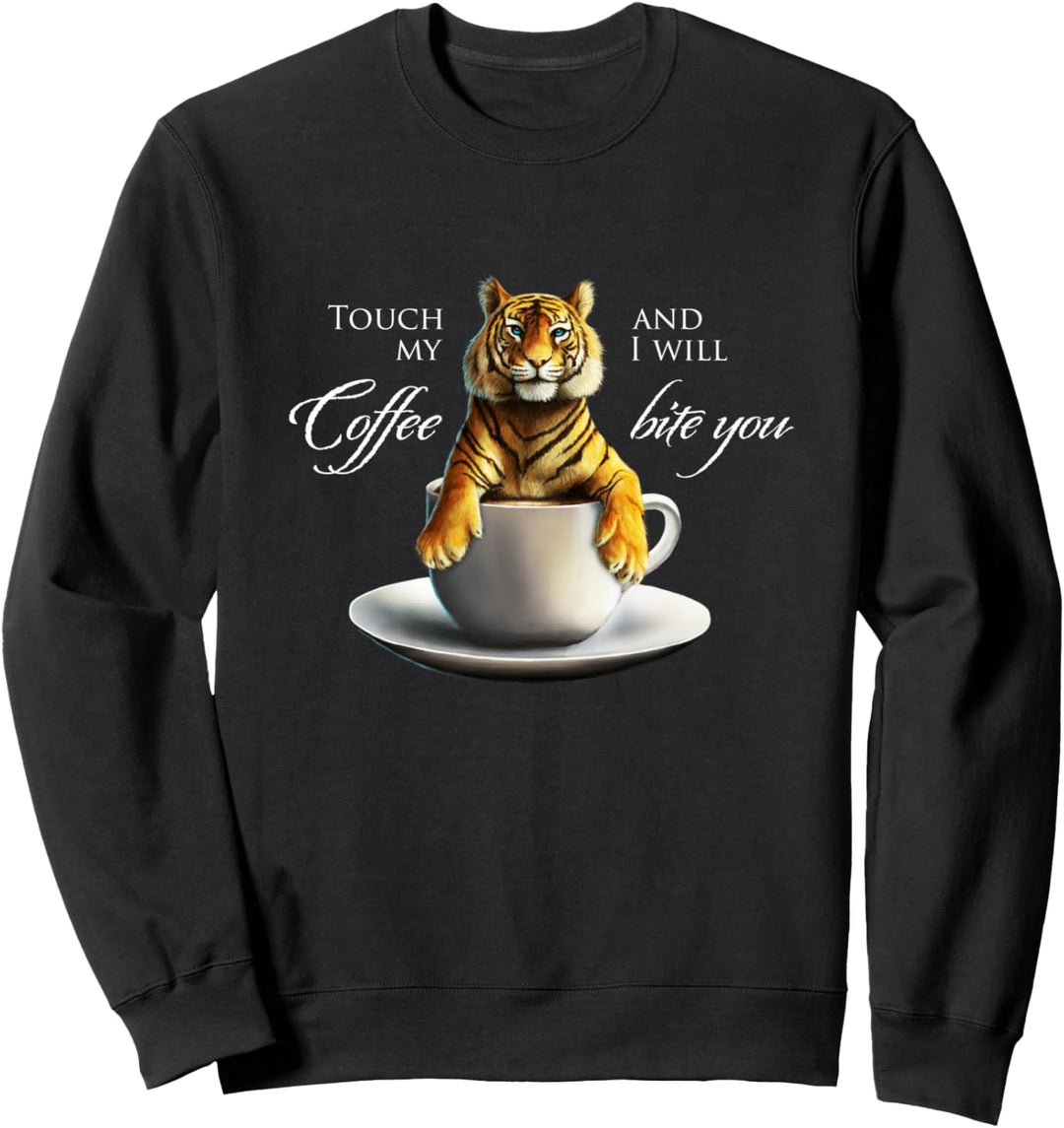 Tiger Katze Design in Kaffeetasse Kaffee Kaffeetrinker Meme Sweatshirt