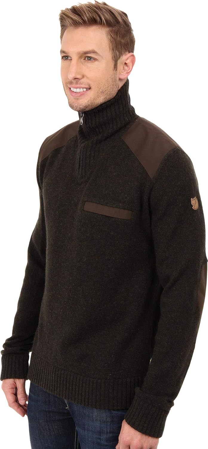 Fjallraven Herren Koster Sweater M Klassischer Pullover aus robuster Wolle XXL Dark Olive, XXL Dark