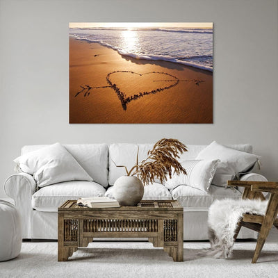 Bilder auf Leinwand 100x70cm Leinwandbild Sommer Meer Sand Strand Gross Wanddeko Bild Schlafzimmer K