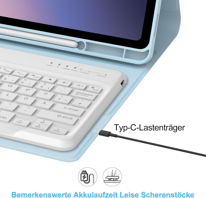 SENGBIRCH Tastatur Hülle für Samsung Galaxy Tab S10 Ultra 14,6 Zoll 2024 - Deutsche QWERTZ Tastatur,