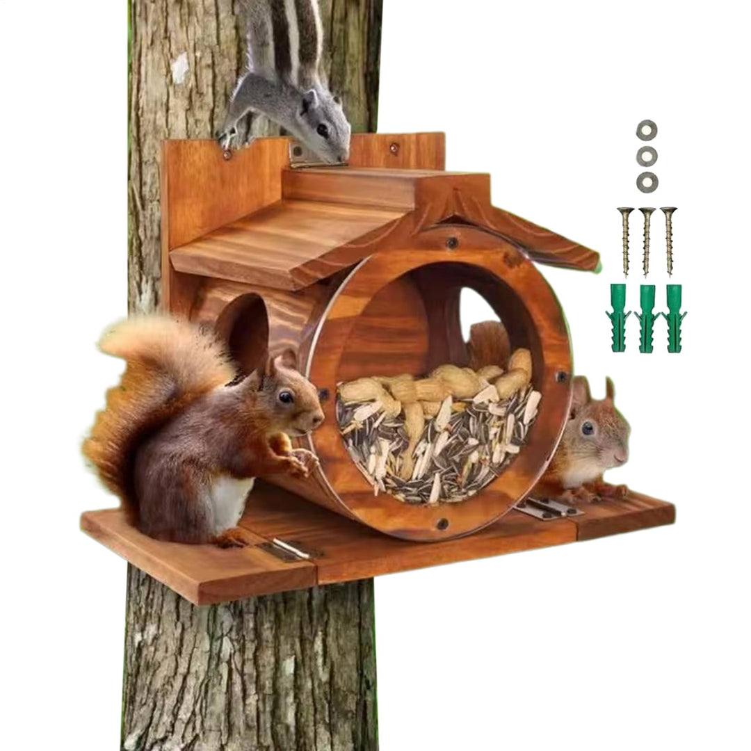 Eichhörnchen Haus | Eichhörnchen Futterhaus Wetterfest aus Holz, Eichhörnchenhaus, Futterstationen f