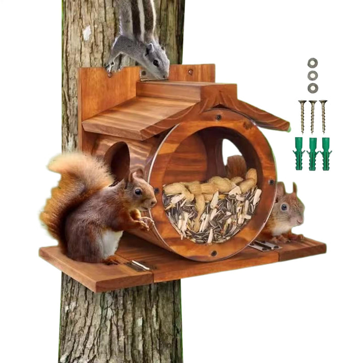 Eichhörnchen Haus | Eichhörnchen Futterhaus Wetterfest aus Holz, Eichhörnchenhaus, Futterstationen f