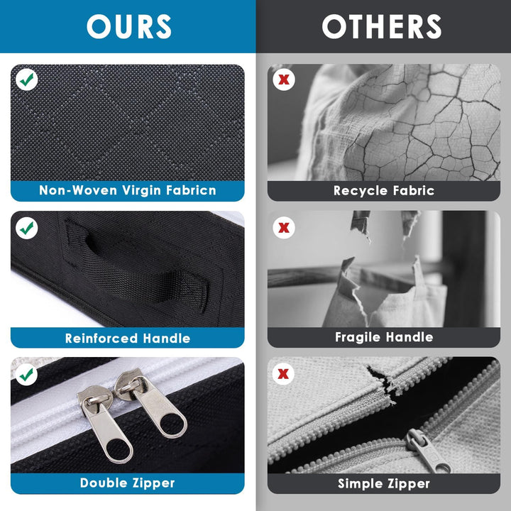 AIOR 6 Stück 90L Unterbettkommode mit Sichtfenster, Faltbare Unterbett-Aufbewahrungstasche Kleiderau