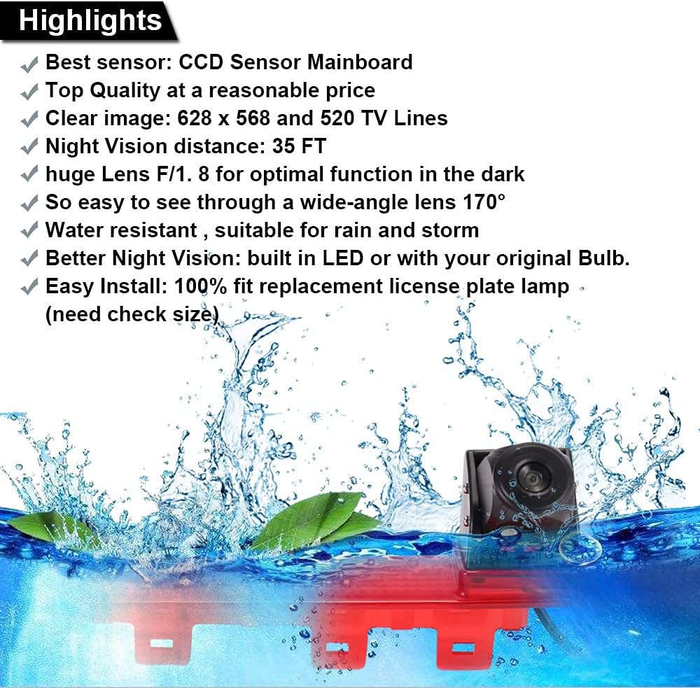 Auto Drittes Dach Original-Bremslicht-Rückfahrkamera, Ersatz für VW T5 Multivan T6 Caravelle Heckkla