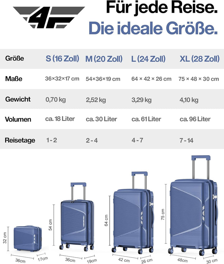 Leichter Hartschalen-Reisekoffer XL - Gross 75 cm (96L) – Grosser Trolley Koffer mit TSA-Schloss, Do