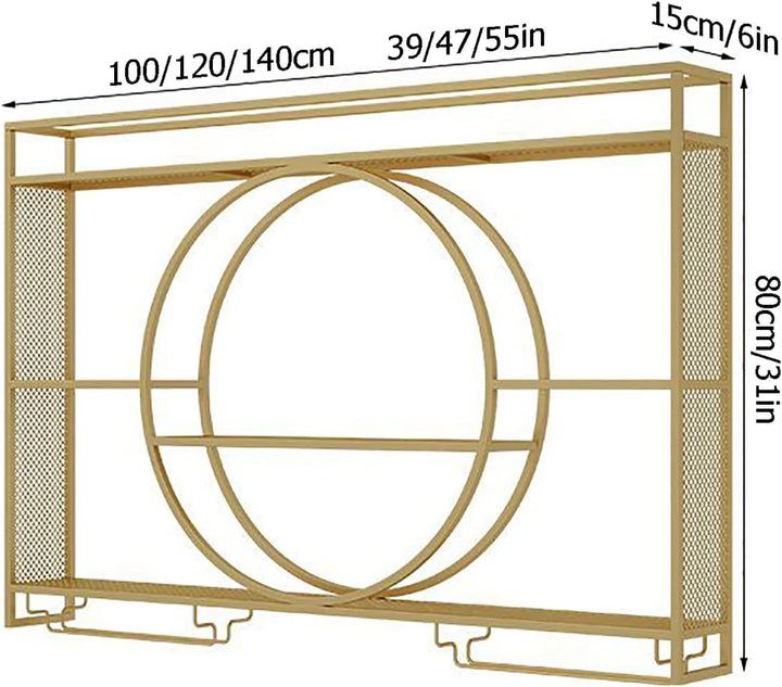 Rmeet Moderne Metall Wand montiert Wein Display Rack, 3-Schicht-Eisen-Rack, Weinregal, Wand-montiert