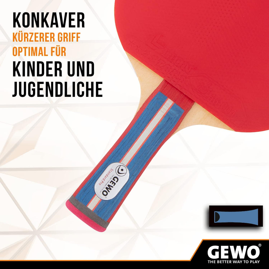GEWO Standard PRO Tischtennisschläger - Kontrollierter Anfänger Tischtennis-Schläger - Komplettschlä