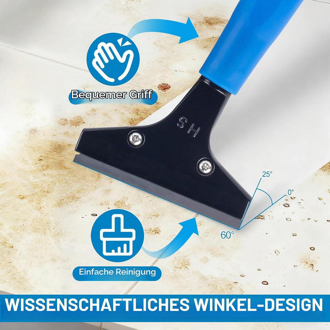 Tapetenentferner mit 10 Klingen, Schwer Tapetenschaber mit Gummigriff, 116cm Teleskopstiel, Glasscha