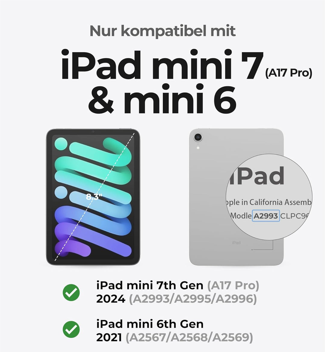 Dexnor Tastatur Hülle für iPad mini 6/7, Magnetische Schwimmender Cantilever-Ständer mit Trackpad St