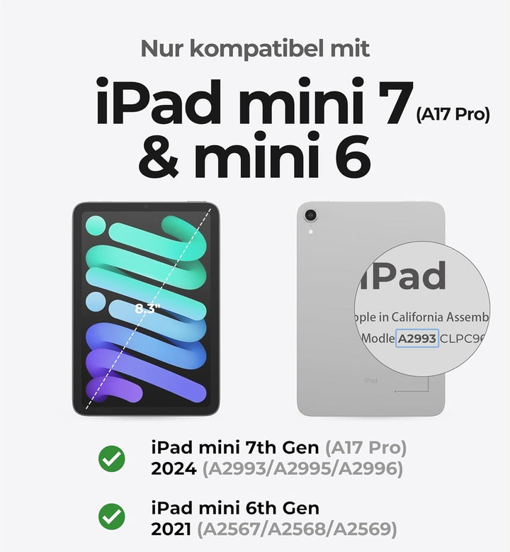 Dexnor Tastatur Hülle für iPad mini 6/7, Magnetische Schwimmender Cantilever-Ständer mit Trackpad St