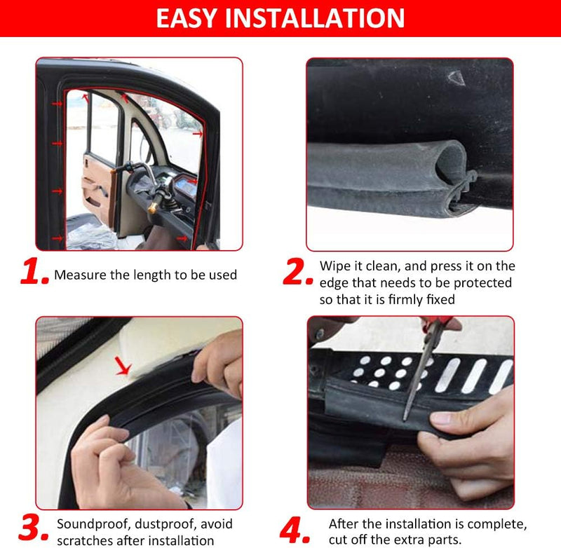 DGSL Gummidichtung für Autotüren, mit Seitenbirne für Autos, Boote, LKWs, Wohnmobile und Heimanwendu