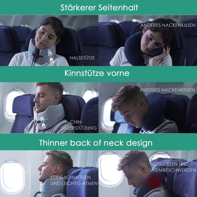 Joscoal Nackenkissen Memory Foam Nackenkissen Reise, Komfort Reisekissen Luxuriös Flugzeug Kinnstütz