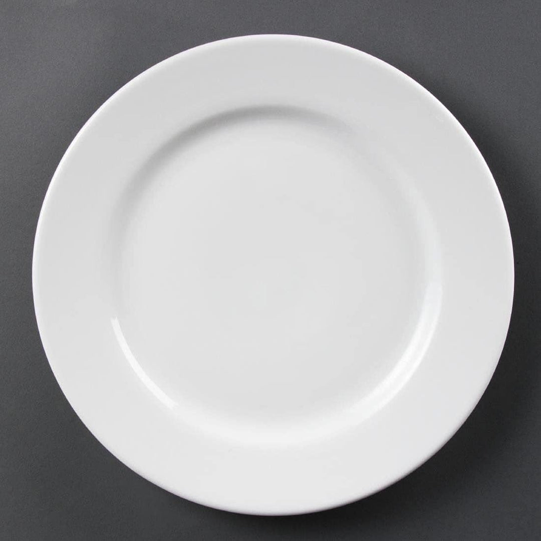 Olympia Whiteware Service-Teller mit breitem Rand, 310 mm, Porzellan, innovativ, 6 Stück 310(Ø)mm/ 1