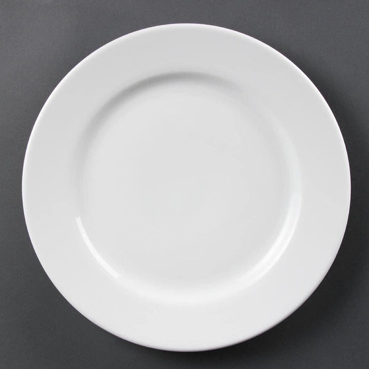 Olympia Whiteware Service-Teller mit breitem Rand, 310 mm, Porzellan, innovativ, 6 Stück 310(Ø)mm/ 1