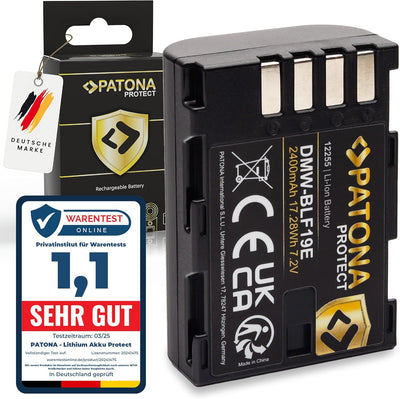 PATONA Protect DMW-BLF19 E Akku 2400mAh Ersatzakku kompatibel mit Panasonic Lumix DC-G9 G9L G9EG G9L