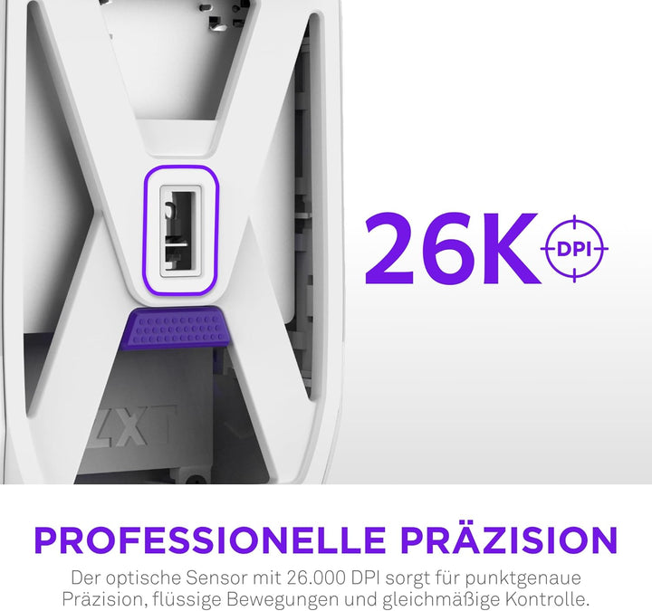 NZXT Gamingmaus Lift Elite Wireless – Ultraleicht: 57 g – Abfragerate 4K / 8K, optische Schalter, op