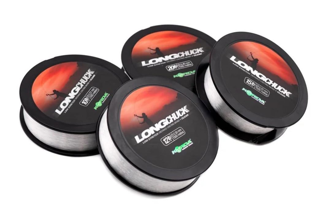 Korda LongChuck Mono-Spulen, geringe Dehnungsdistanz, 1000 m, transparent