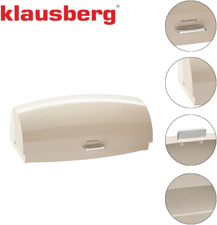 Klausberg Stahl-Brotkasten, elegant und funktional mit Glanz, Behälter für Brot, Brötchen und Kekse