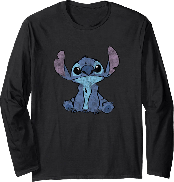 Disney Lilo & Stitch Simply Sitting Distressed Langarmshirt