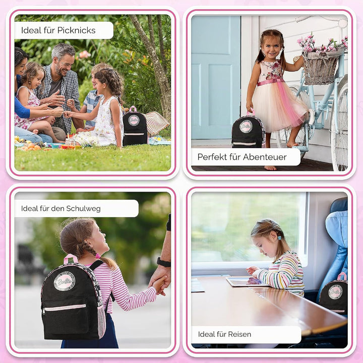 Barbie Kinderrucksack Mädchen, Geräumig Kinderrucksack mit Verstellbaren Trägern, Kindergarten Rucks