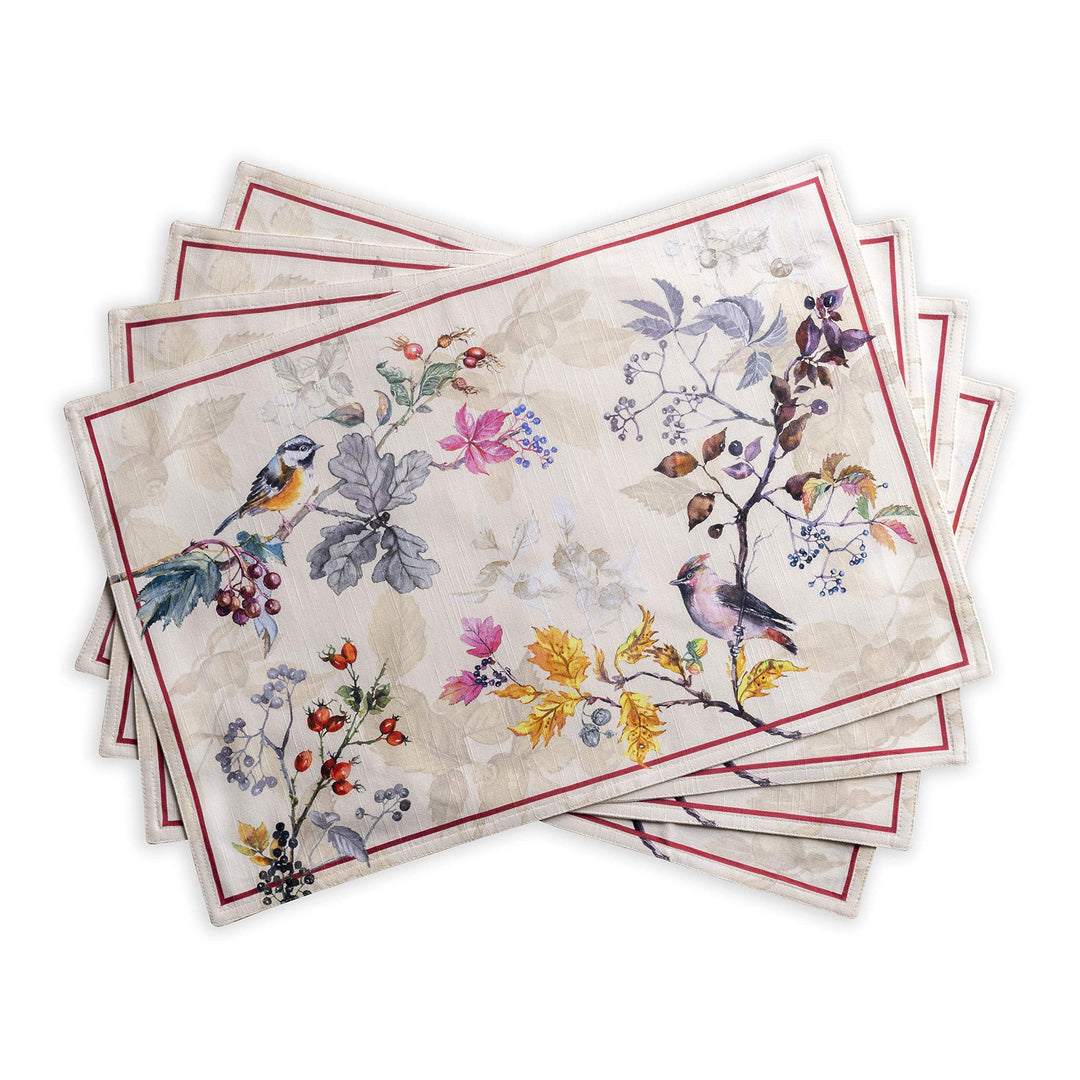Maison d' Hermine Stoff-Tischsets, 100% Baumwolle Set mit 4, 33cm x 48cm dekoratives, waschbares Ost