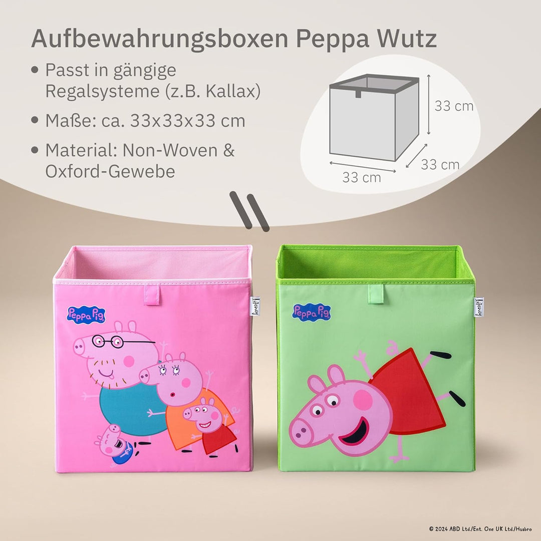 LIFENEY meets Peppa Wutz Aufbewahrungsboxen für Kinder 2er Set – Box-Set mit Peppa Pig Motiven zur A
