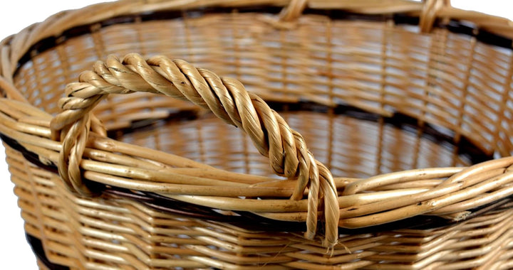 Kaminkorb in 4 Grössen WIKLER Holzkorb Kartoffelnkorb Korb Weide Kiepe Gartenkorb Erntekorb Rund (Du
