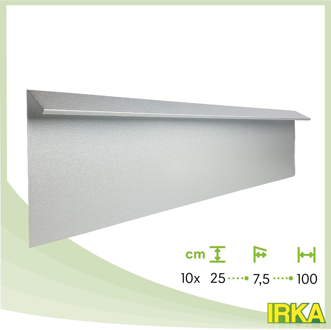 IRKA Schneckenzaun Typ2 Metall Set 10m + 4 Ecken | Schneckenblech mit Versteifungskante | Schneckenz