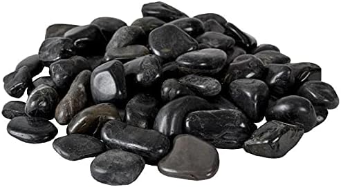Dekosteine schwarz poliert 20 kg, Kieselsteine Garten 2-3 cm, Zierkies für Vasen, Flusssteine, Ziers