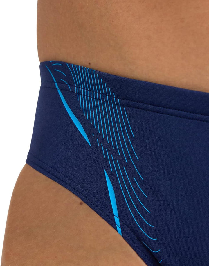 ARENA Herren Men's Swim Briefs Graphic Swim Briefs 46 Navy-turquoise, 46 Navy-turquoise
