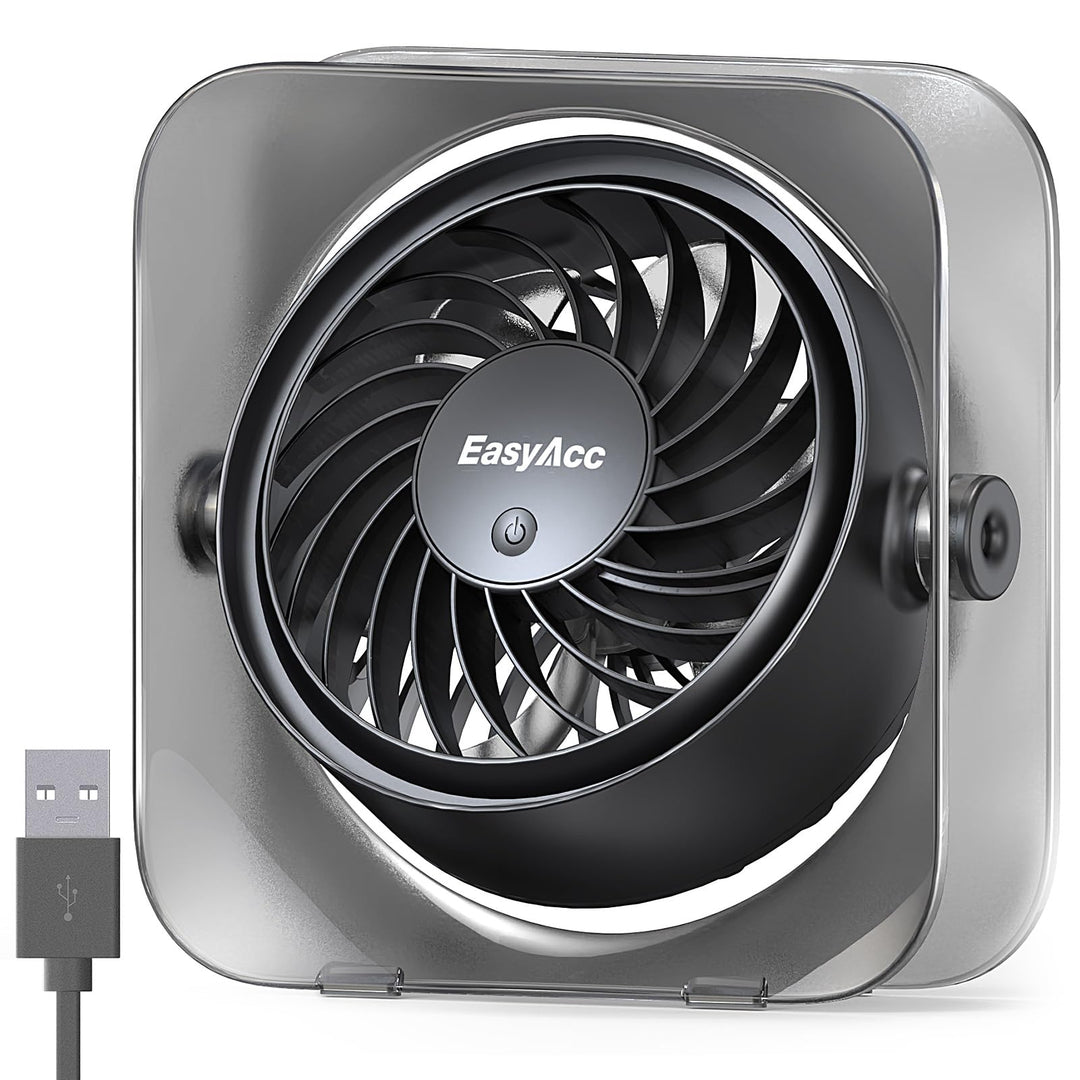 EasyAcc USB Ventilator, Mini Ventilator Leise USB Tischventilator,Starker Exquisit Lüfter und 3 Gesc