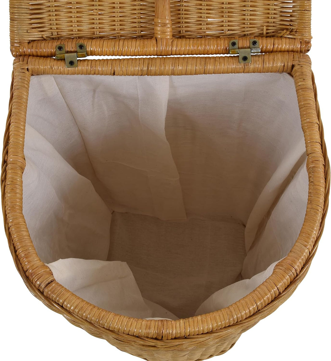 Edle Rattan Wäschetonne Wäschekorb mit Deckel Korb Aufbewahrung für Wäsche mit Inlett Wäschesammler