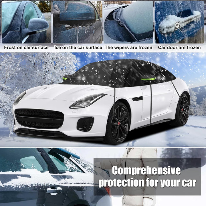 Halbe Autoabdeckung Kompatibel mit Jaguar F-Type 2014-2024, Halbabdeckung wasserdichte Halbgarage mi