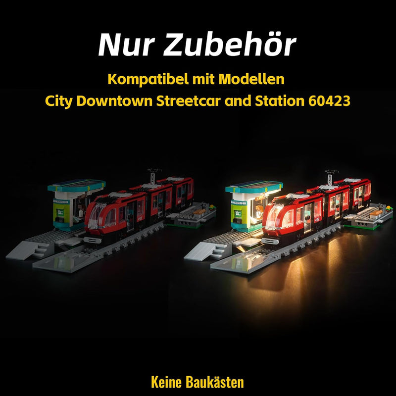 Led Licht Set Kompatibel mit Lego Downtown Streetcar and Station (Kein Modell), Dekorationsbeleuchtu