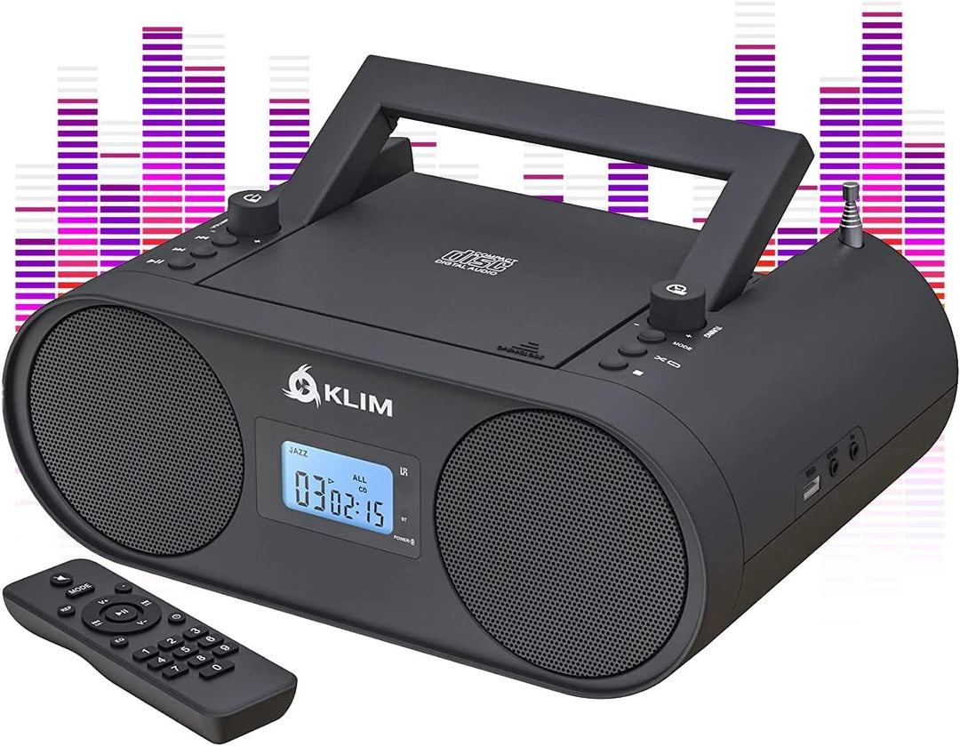 KLIM Boombox B4 Radio mit CD Player + 2024 Release + AM/FM Radio, MP3, Bluetooth, AUX, USB tragbar m