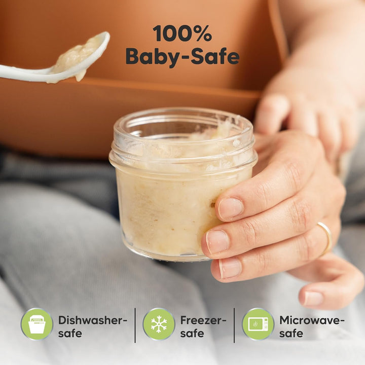 12-Pack Babybrei Einfrieren Behälter Glas - Beikost Baby Zubehör, Mikrowellen Babybrei Behälter, Lec