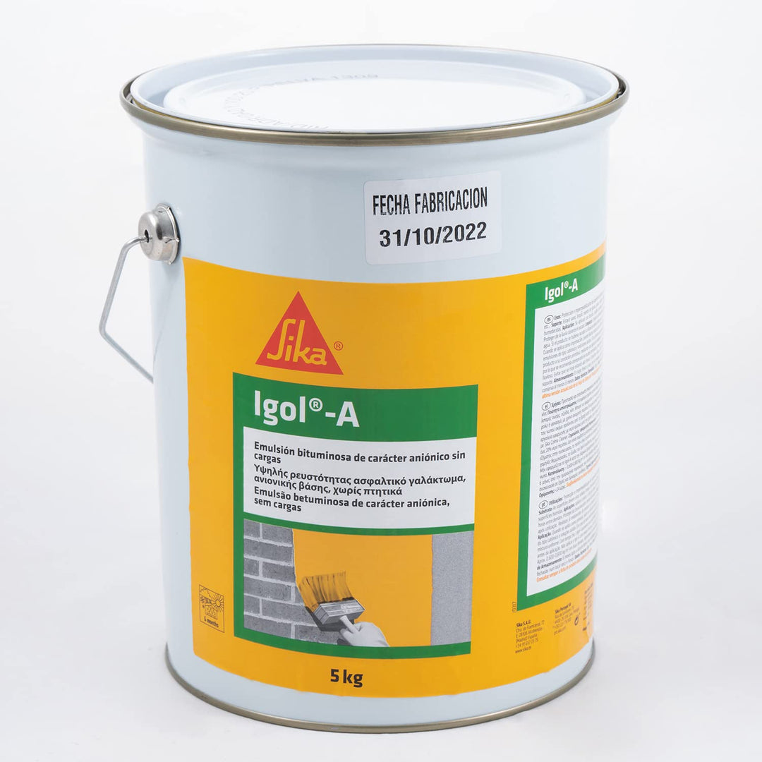 SIKA Igol Gummi A, Butuminöse Emulsion für die Abdichtung von Fundamenten, 5 kg, Schwarz