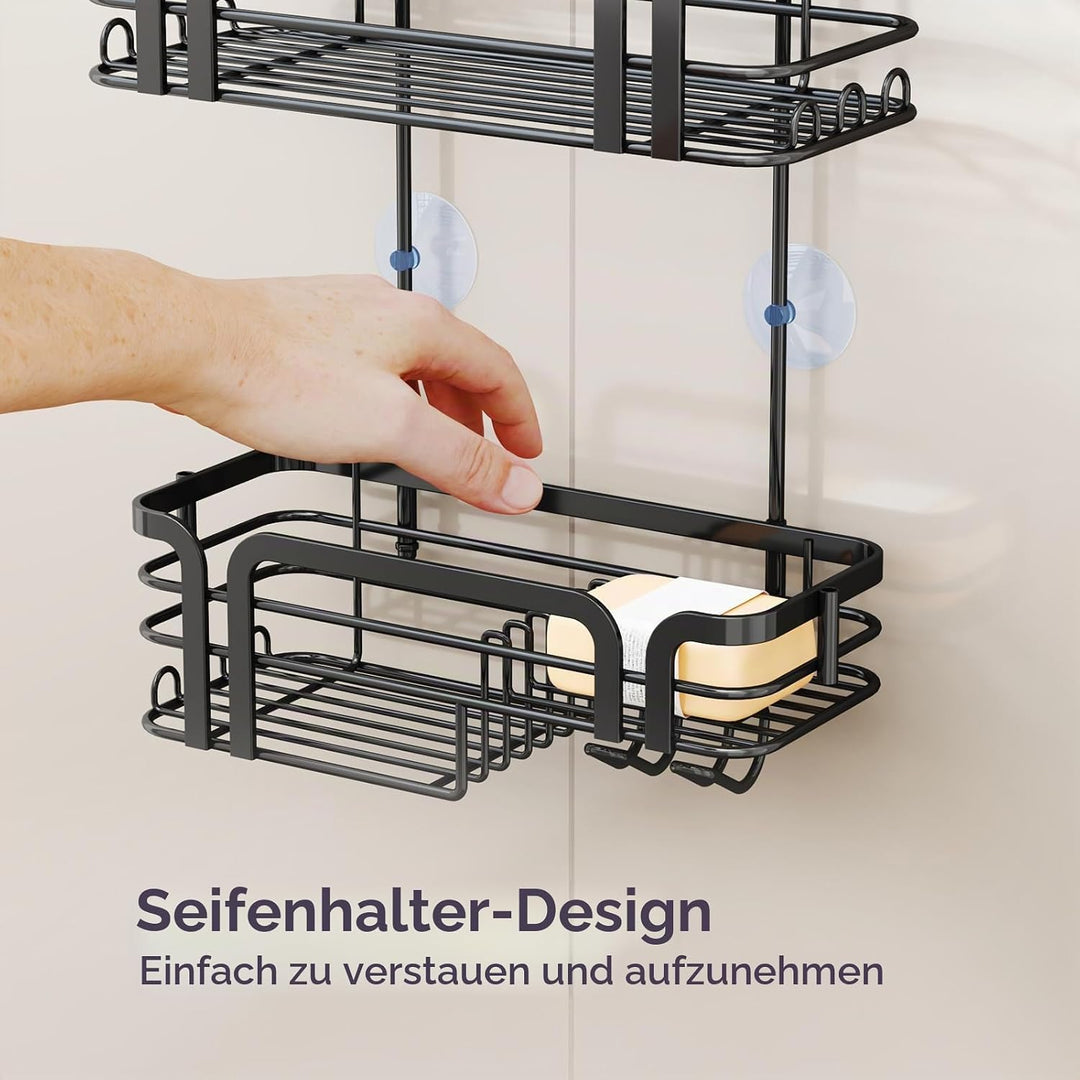 SWTYMIKI Duschablage zum Hängen Duschregal Hängend - Duschregal zum Hängen mit Seifenhalter, 11 Hake