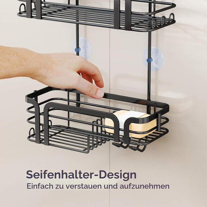SWTYMIKI Duschablage zum Hängen Duschregal Hängend - Duschregal zum Hängen mit Seifenhalter, 11 Hake