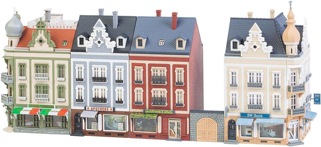 FALLER Stadthäuserzeile Beethovenstrasse Modellbausatz mit 1084 Einzelteilen 298 x 75 x 123 mm I Mod