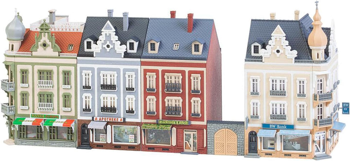 FALLER Stadthäuserzeile Beethovenstrasse Modellbausatz mit 1084 Einzelteilen 298 x 75 x 123 mm I Mod