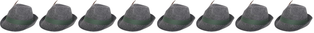 Folat Tiroler Wolle Hat mit Feder (One Size), Grau Einheitsgrösse (Packung mit 2), Einheitsgrösse (P